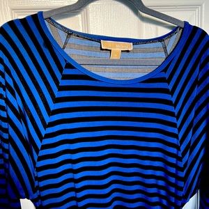 Royal blue and black stripped bodycon dress